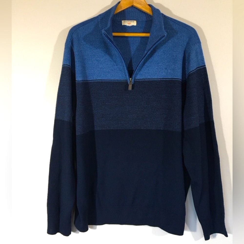 Dockers Three Quarter Zip Ombre‎ Stripe Sweater